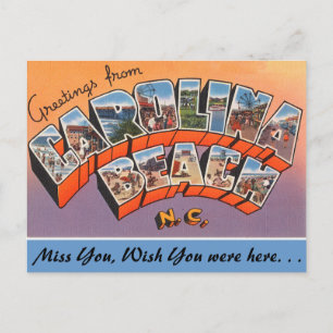 Greetings from Carolina Beach Postcard