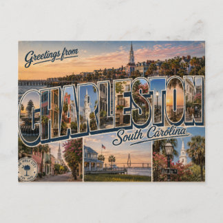 Greetings From Charleston South Carolina Postcard