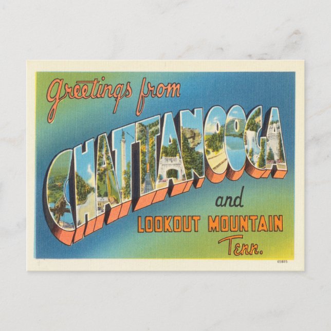 Greetings from Chattanooga and Lookout Mountain Postcard (Front)