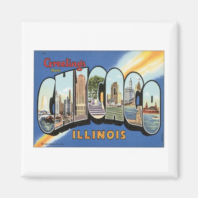 Greetings From Chicago Illinois Magnet (Front)