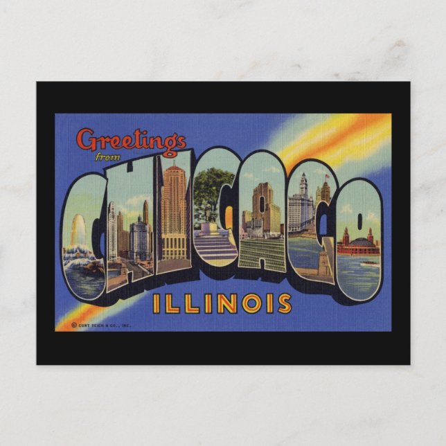 Greetings from Chicago Illinois Postcard (Front)
