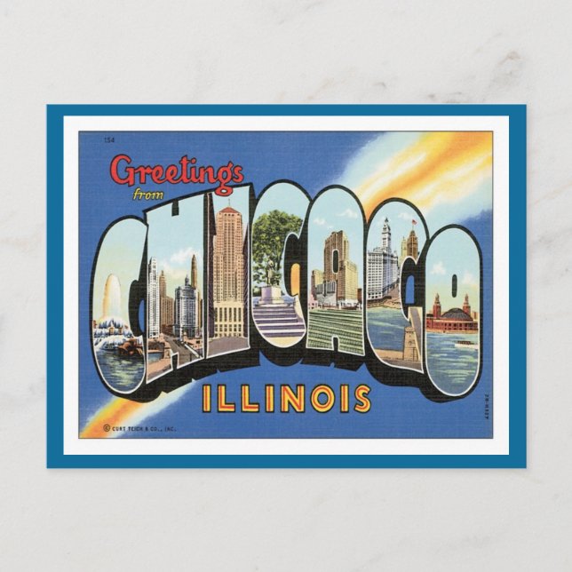 Greetings From Chicago Illinois Postcard (Front)