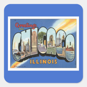Greetings From Chicago Illinois Square Sticker
