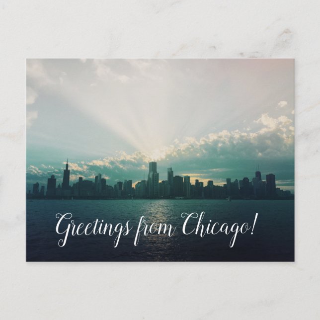 Greetings from Chicago Illinois Travel Postcard (Front)