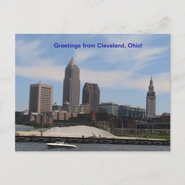 Greetings from Cleveland Ohio (Skyline) Postcard (Front)