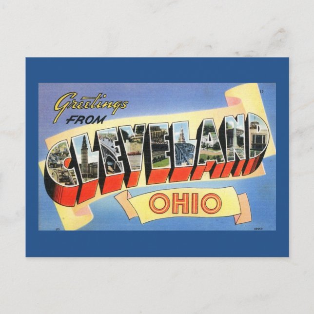 Greetings from Cleveland, Ohio Vintage Postcard (Front)