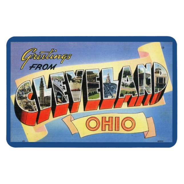 Greetings from Cleveland, Ohio Vintage Postcard Magnet (Horizontal)