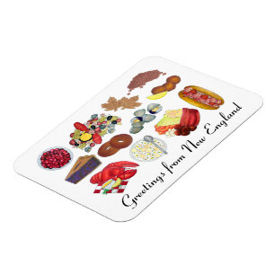 Greetings from Coastal New England Food Cuisine Magnet