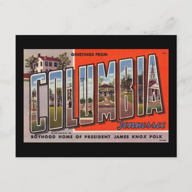 Greetings from Columbia Postcard (Front)