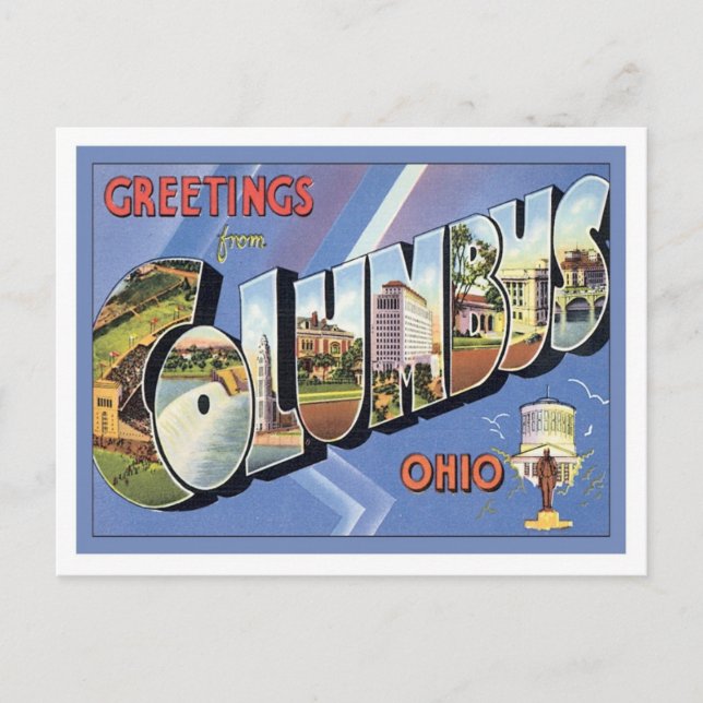 Greetings From Columbus Ohio Postcard (Front)