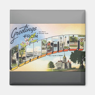 Greetings From Connecticut, Vintage Magnet