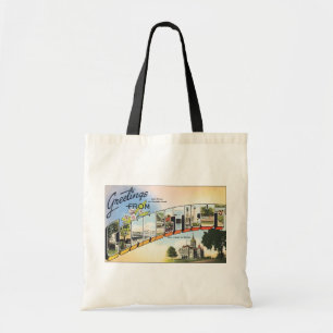 Greetings From Connecticut, Vintage Tote Bag