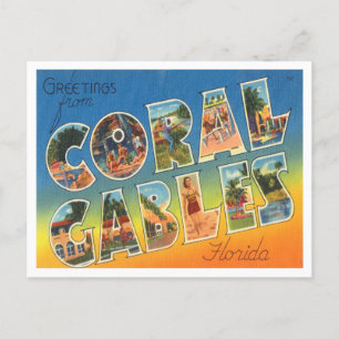 Greetings from Coral Gables, Florida Travel Postcard
