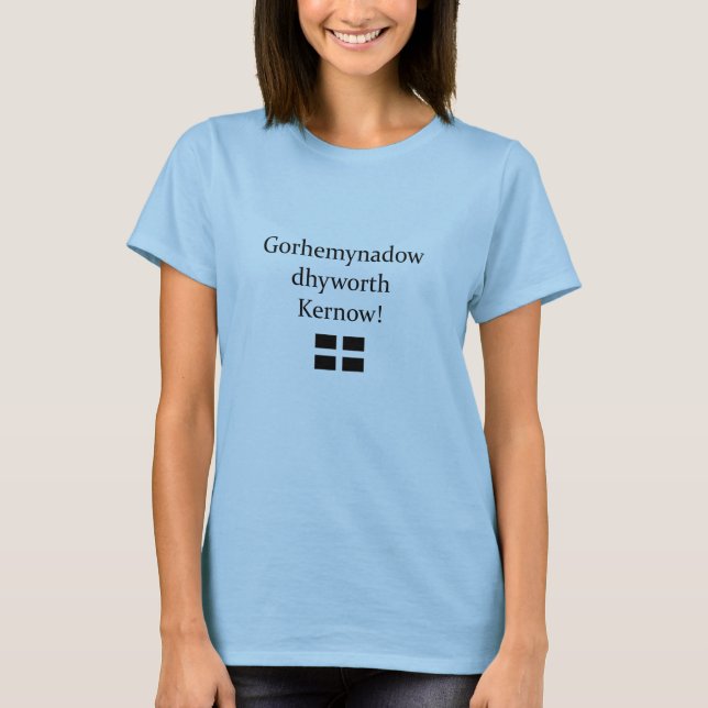 Greetings from Cornwall in Cornish Language T-Shirt (Front)