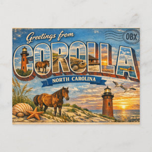 Greetings from Corolla Postcard