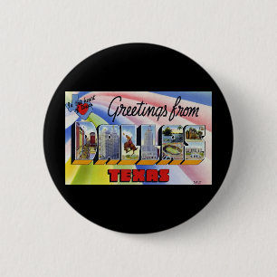 Greetings from Dallas Texas 6 Cm Round Badge