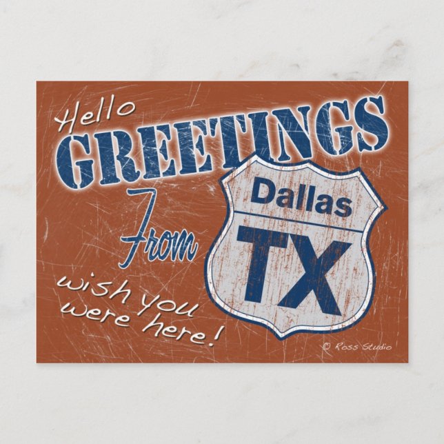Greetings from Dallas Texas Postcard (Front)