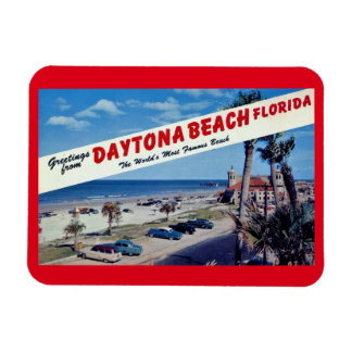 Greetings from Daytona Beach, Florida Vintage Post Magnet
