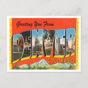 Greetings from Denver, Colorado Vintage Travel Postcard