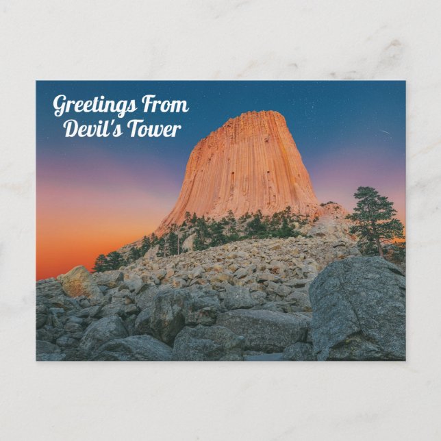 Greetings From Devil's Tower Postcard (Front)
