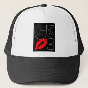 Greetings from Dubai UAE Red Lipstick Kiss Trucker Hat