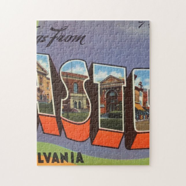 Greetings from Easton, Pennsylvania Jigsaw Puzzle (Vertical)