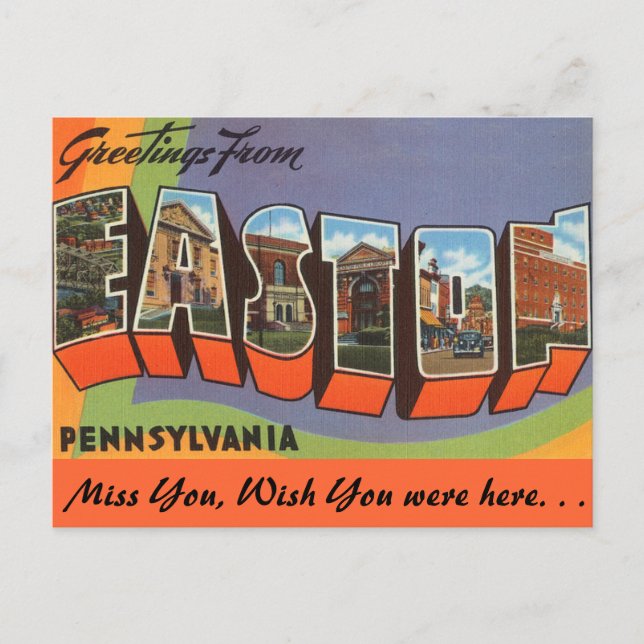 Greetings from Easton Postcard (Front)