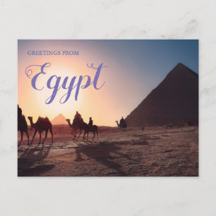 Greetings from Egypt Pyramids Travel Postcard