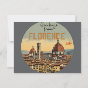 Greetings from Florence Italy Postcard