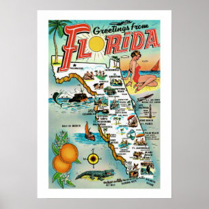Greetings From Florida 20x28 Poster Print
