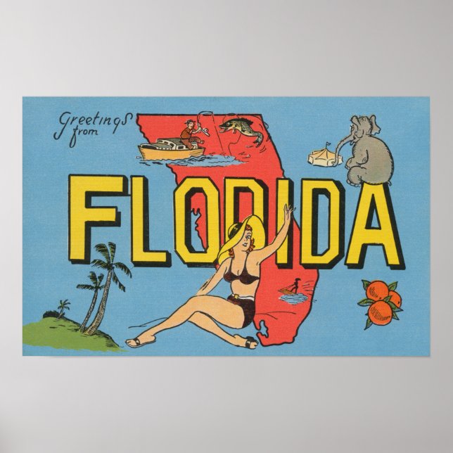 Greetings from Florida (Blue)Florida Poster (Front)
