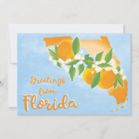 Greetings From Florida Floral Orange New Address