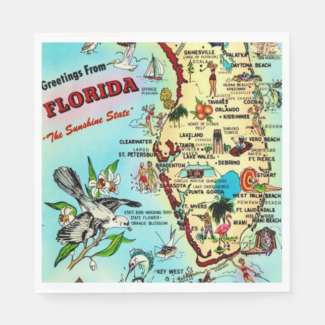 Greetings from Florida Napkin (Front)