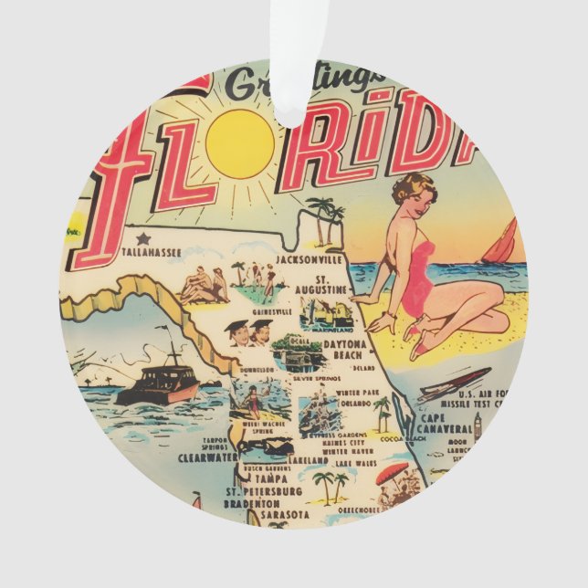 Greetings From Florida Ornament (Front)