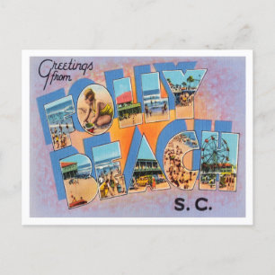 Greetings from Folly Beach, South Carolina Travel Postcard