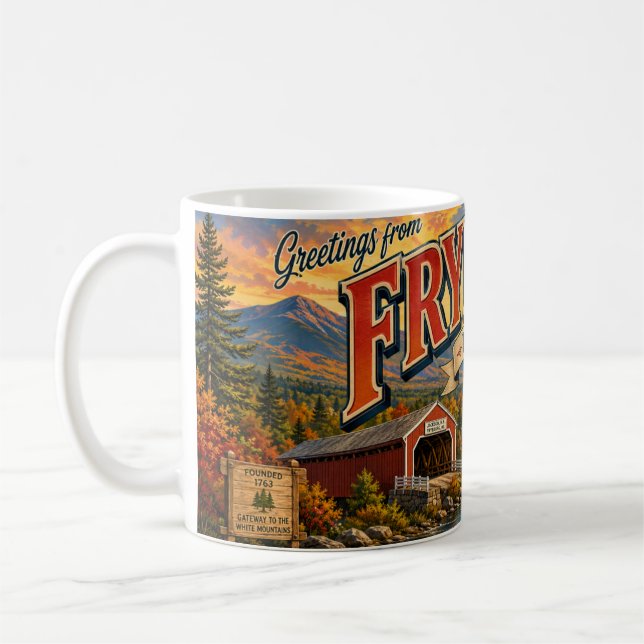 Greetings from Fryeburg Maine Coffee Mug (Left)