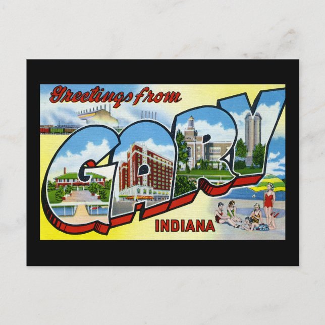 Greetings from Gary Indiana Postcard (Front)