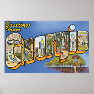 Greetings From Georgia, Vintage Poster