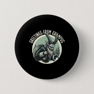Greetings From Gruss Vom Krampus Christmas Festive 6 Cm Round Badge
