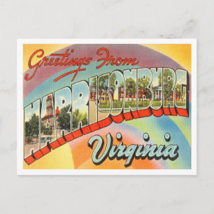 Greetings from Harrisburg, Virginia Vintage Travel Postcard