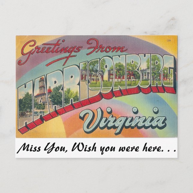 Greetings from Harrisonburg, Virginia Postcard (Front)