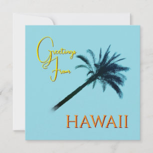 Greetings From Hawaii - Palm Trees Holiday Card