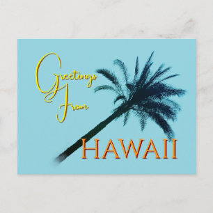Greetings From Hawaii - Palm Trees Holiday Postcard