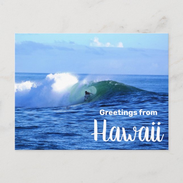 Greetings from Hawaii Surfer Travel Postcard (Front)