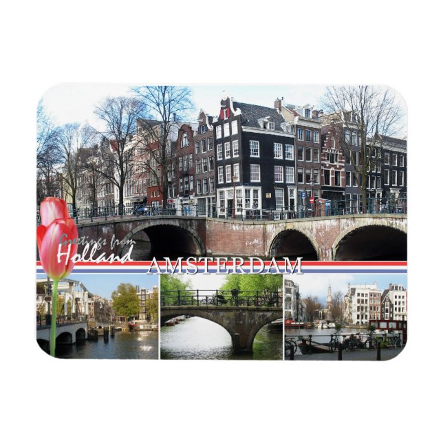 Greetings from Holland - Amsterdam Flexible Magnet (Horizontal)