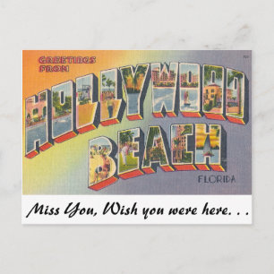 Greetings from Hollywood Beach, Florida Postcard