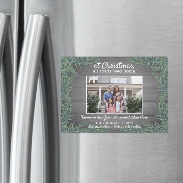 Greetings From Home Christmas Photo Magnetic Card (Creator Uploaded)