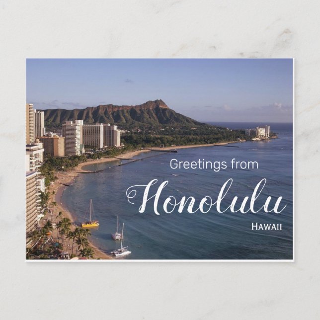Greetings from Honolulu Hawaii Scenic Postcard (Front)