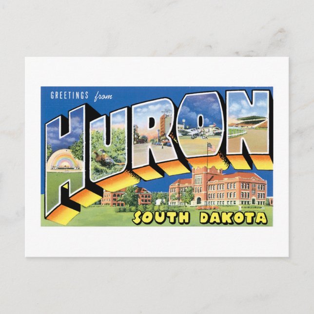 Greetings from Huron, South Dakota Postcard (Front)