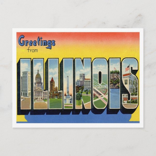 Greetings From Illinois Postcard (Front)